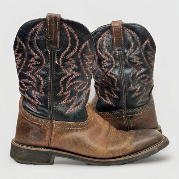 👢 Justin Boots Original Workboots Fireman Brown ML4004 Men’s 11.5 D Steel Toe